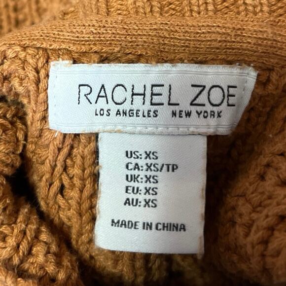 Rachel Zoe Brown Chunky Cable Knit Sleeveless Crew Neck Sweater Vest Top Size XS - Picture 4 of 5